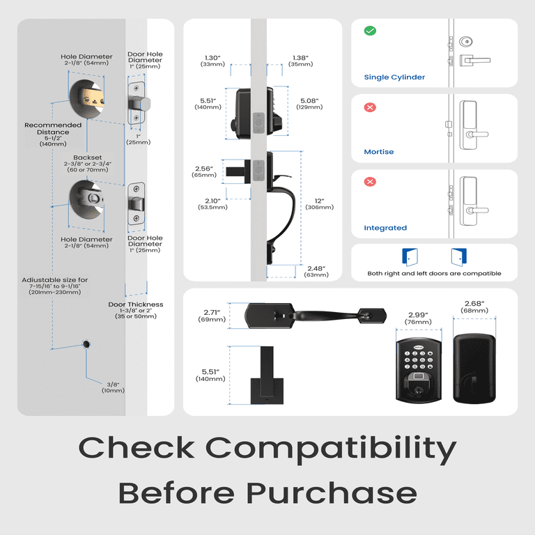 DESLOC A100F Electronic Keypad Door Lock Handle Set photo 7