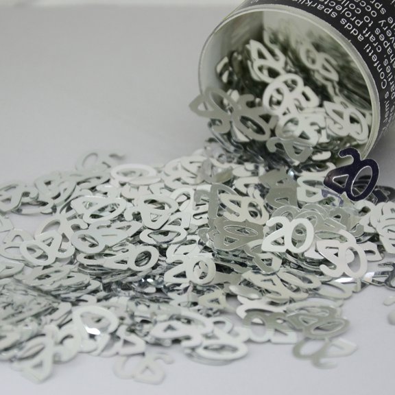 Confetti Number 20 Silver - Pouch (1/2 oz) - CCP7201