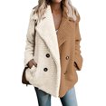 thumbnail image 2 of Chaqueta de abrigo de imitación cálida para mujer a la moda, abrigo de manga larga con botones de invierno Fridja  BV0+2162, 2 of 5