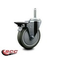 thumbnail image 2 of 5 Inch Gray Poly Wheel Swivel 3/4 Inch Threaded Stem Caster with Brake, 2 of 2