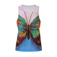 thumbnail image 4 of Easygdp Oil Painting Beautiful Butterfly Men's Tank Top, Sleeveless Muscle T Shirts, Breathable, Quick-Dry, Loose for Gym, Running, Fitness - Large, 4 of 9