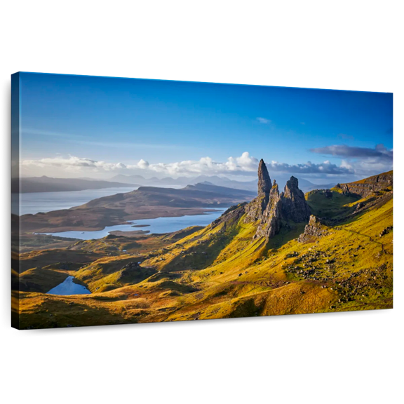 Elephant Stock Old Man Of Storr Wall Art - Horizontal Canvas Wall Art - Living Room Wall Decor - Places Canvas - Brown And Yellow Decor - 12" x 8"