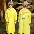 thumbnail image 2 of Gelikeya Kids Boys Girls Rain Jacket Size 6-16Y Lightweight Waterproof Raincoat Hooded Lined Long Windbreaker with Pockets (Yellow, 14-16 Years), 2 of 4