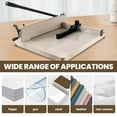 thumbnail image 6 of Guillotine Paper Cutter,  17" Guillotine Paper Trimmer and Office Supplies, White, 54cm Width,  400 Sheets Capacity  Precision Paper Trimmers  for Office, Copy Shop, 6 of 11