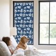 thumbnail image 2 of Static Cling Door Window Covering, Navy Blue White Leaves Window Privacy Film Frosted, Spring Pastoral Rustic Botanical UV Blocking Windows Film for Office, Hotel, Bedroom, 29.5 x 78.7 Inches, 2 of 9