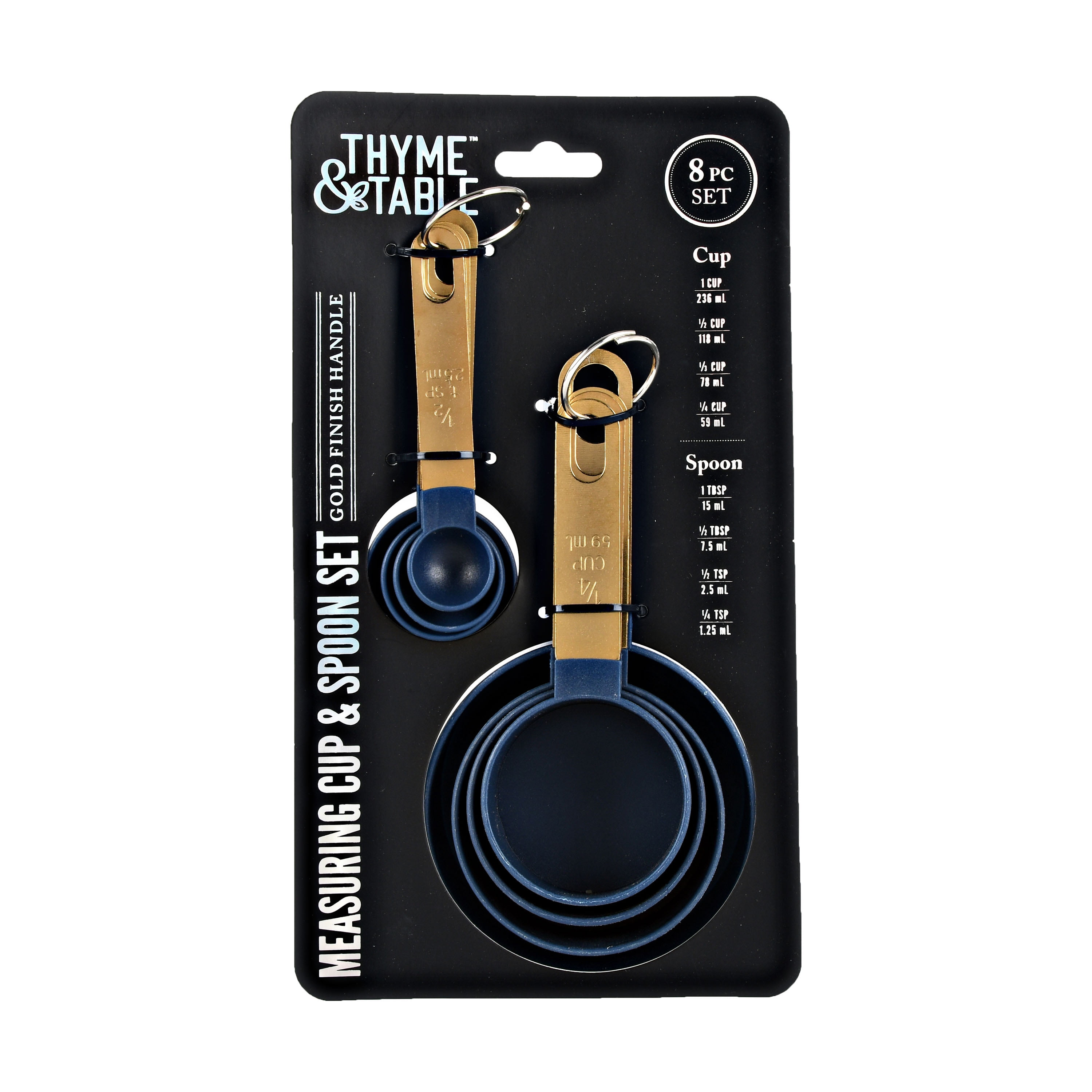 Thyme & Table Kitchen Measuring Cup And Measuring Spoon, 8 Piece Set