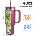 thumbnail image 4 of GEDUX 1200ml Tumbler with Handle, 2-in-1 Leak Proof Lid (Straw/Flip), Insulated Water Bottle, Stainless Steel Tumbler with Non-Slip Silicone, Wide Mouth Travel Mug Cupholder Friendly, 4 of 7