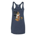 thumbnail image 2 of Wild Bobby God Made Me This Way Cross with Sunflowers Inspirational/Christian Women Tri-Blend Racerback Tank Top, Vintage Navy, Medium, 2 of 6