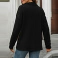 thumbnail image 4 of Olyvenn Women's V-Neck Collared Sweater with Buttons Long Sleeve Ribbed Knit Shirt Fall Winter Lightweight Casual Pullover Tops Black S, 4 of 5