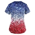 thumbnail image 4 of Women's 4th of July Scrubs Top Short Sleeve Nursing Uniform V Neck Soft Stretchy Holiday Patriotic T Shirts, 4 of 5