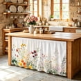 thumbnail image 6 of Beige Floral Spring Cabinet Curtain 32"Wx55"L, Dustproof Pantry Door Curtain with Self Adhesive Tape, Vintage Farmhouse Flowers Tall Storage Cover Privacy Drape for Bathroom Kitchen Laundry Room, 6 of 9