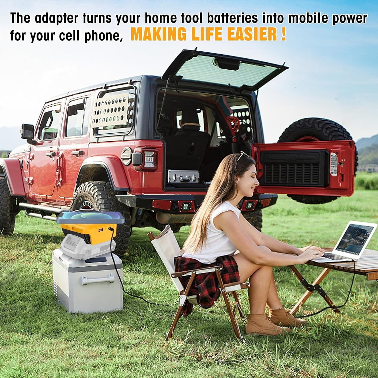 3 Packs For Dewalt 18/20V Battery Fast Wireless Charger Adapter, Upgraded Heavy-Duty Power Bank & Dual USB/Type-C Charging Station for 20V MAX, Compatible with Phones Tablets