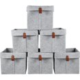 thumbnail image 1 of 6Pcs Storage Cubes Felt Fabric Cube Storage Bins 9 x 9 x 10inch Collapsible Storage Bins with Hanging Ring 12L Foldable Cube Baskets Nursery Cubby Storage Baskets Box, 1 of 8