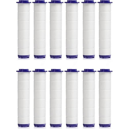 Shower Filter for Handheld Shower Head, NOGIS Set of 12 Replacement Filters for Hard Water Remove Chlorine and Harmful Substances, 0.9 x 3.7 inch