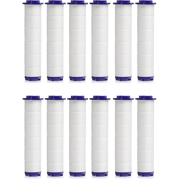 Shower Filter for Handheld Shower Head, NOGIS Set of 12 Replacement Filters for Hard Water Remove Chlorine and Harmful Substances, 0.9 x 3.7 inch