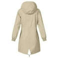thumbnail image 6 of YDFCWXW Waterproof Windbreaker Jacket for Women - Hooded Lightweight Rain Jacket with Striped Lining for Hiking, Travel & Outdoor Sports (Khaki, S), 6 of 7