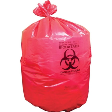 Heritage Healthcare Biohazard Can Liners, 44 Gallons, 37" x 50", 1.3 Mil., Red, Box Of 150