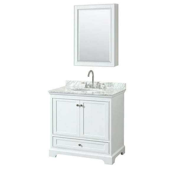 Wyndham Collection Wcs202036scmunomed Deborah 36" Free Standing Single Vanity Set - White