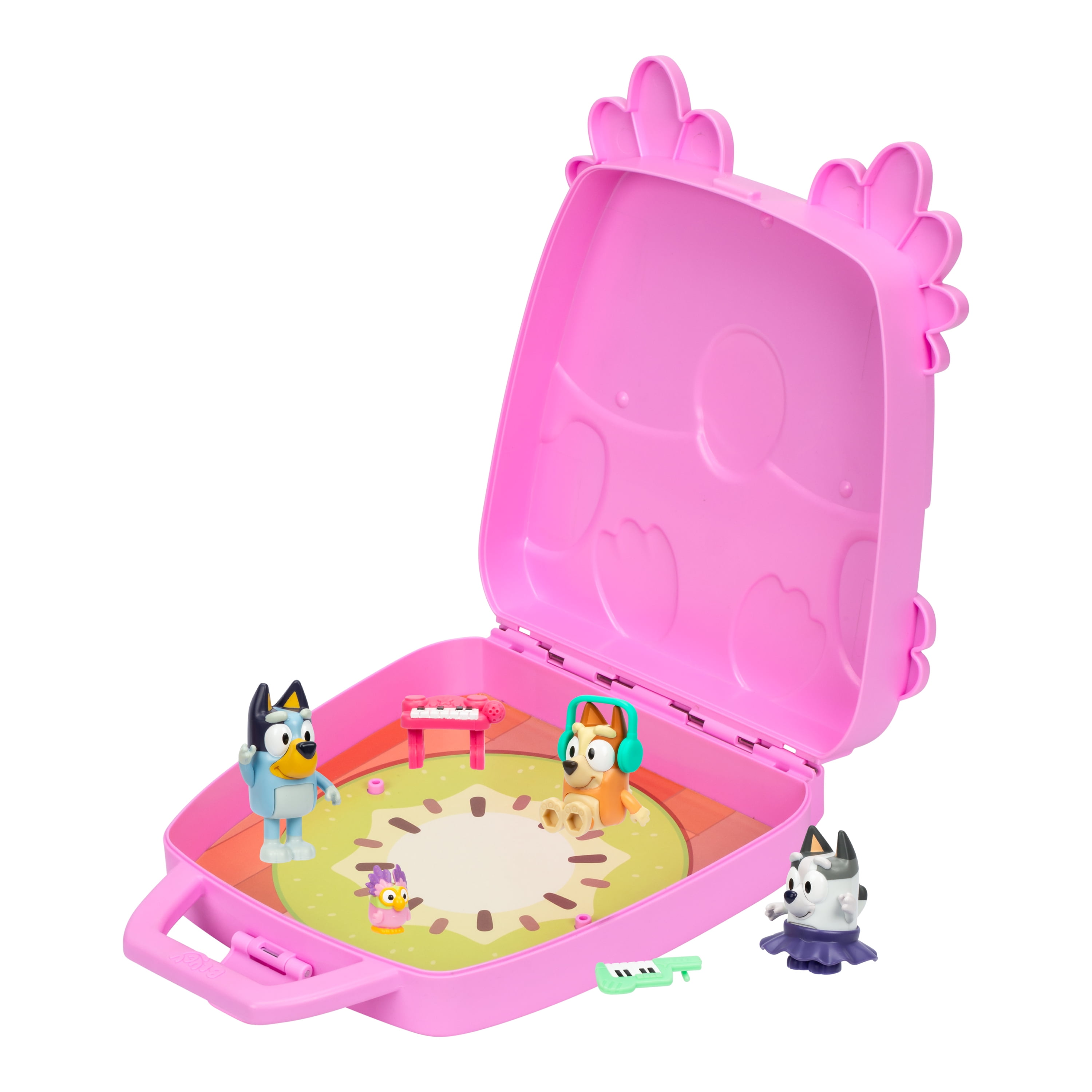 Chattermax Figure Case, Includes Bluey, Bingo, Muffin and Chattermax, Toys for Kids 3-6 Years