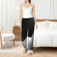 thumbnail image 4 of Fotbe Black White Fluid Sculpture Pantalones de Pijama para Mujer, Pantalones de Dormir, Pantalones Pj con Cordón y Bolsillos-Small, 4 of 6