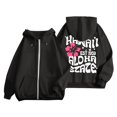 thumbnail image 2 of zaveiop Zip up Hoodie for Women Plam Ocean Beach Sweatshirt Flower Puff Graphic Aesthetic Oversized Tops (Black, M), 2 of 5