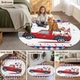 thumbnail image 6 of Independence Day Washable Round Area Rug 3.3 ft, Trcuk Load Gonmes, Soft Non Slip Rugs Stain Repellent Indoor Felt Carpet for Living Dining Room Bedroom Home Office, 6 of 9