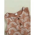 thumbnail image 5 of GRNSHTS Toddler Infant Baby Girls Clothes Sleeveless Rainbow Print Vest Tops Shorts Summer Outfits Set, Brown 18-24 Months, 5 of 8