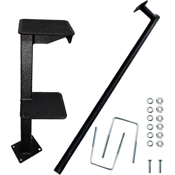 Dual Step Boat Trailer Steps for The Tongue with Handle, Universal Fit Bass Boat