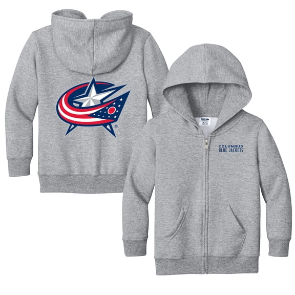 Toddler Chad & Jake Heather Gray Columbus Blue Jackets Logo Full-Zip Hoodie Jacket