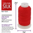 thumbnail image 3 of The Beadsmith Pure Silk Cord – Red, Size E (0.325 mm), 200 Yards (600 ft), 1/2 oz Spool, 3 of 7