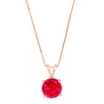 thumbnail image 1 of 3.0 ct Brilliant Round Cut Solitaire Simulated Ruby 14k Rose Gold Pendant with 16" Chain, 1 of 4