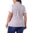 thumbnail image 4 of DARING DIVA Women's Plus Size Lightweight Sleeveless Anorak Cargo Vest 4X Light Gray, 4 of 6