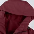 thumbnail image 6 of OWUUcdse Women's Hooded Rain Jackets, Long Sleeve Full Zip Waterproof Hiking Outerwear with Pockets Wine Size S, 6 of 7