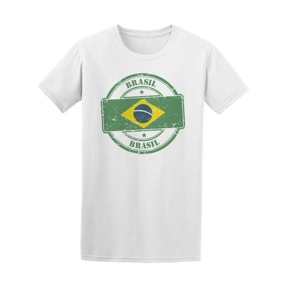 Brasil Brasil Grunge Flag T-Shirt Men -Image by Shutterstock, Male Large