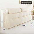 thumbnail image 7 of Lovote Bed Headboard Wedge Pillow with Neck Roll Pillow Ultimate Back Support and Comfort, 39"x20",Khiki, 7 of 7
