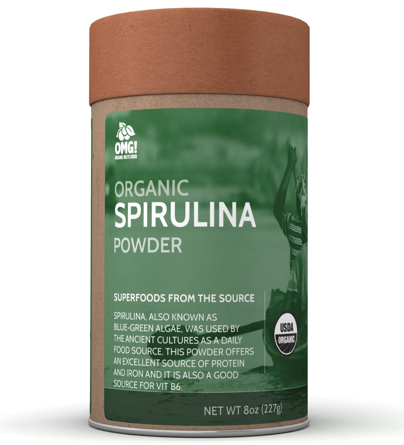 OMG! Organic Meets Good, Spirulina Powder, 8 Oz