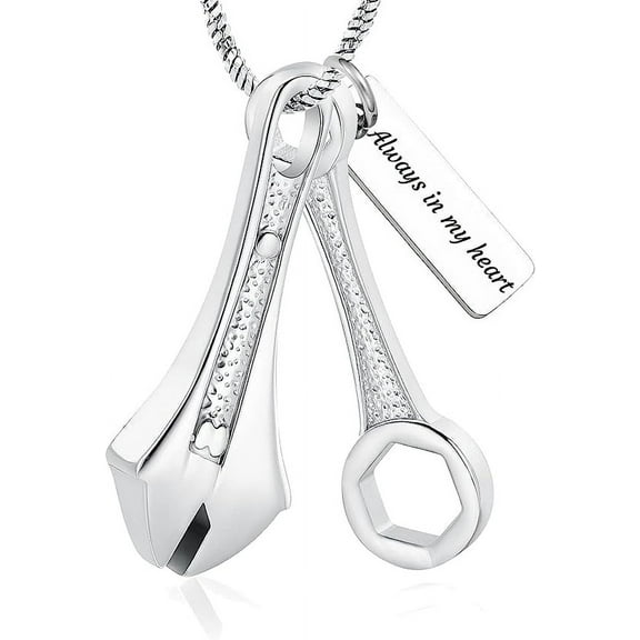 Wrench Tool Urn Necklace for Ashes Spanner Cremation Jewelry Urn Pendant Locket Keepsake Memorial Necklace