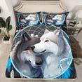 thumbnail image 2 of Homewish Animal Wolf 4 Pieces Queen Sheet Sets for Female Men Adults,Bohemian Dreamcatcher Ultra Soft Flat Sheet,Jungle Woodland Wildlife Queen Fitted Sheet,Lightweight Room Decor, 2 of 7