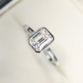 thumbnail image 2 of Hitanshu Jewels Women's Emerald Cut Cubic Zirconia Bezel Set Wedding Ring 14k White Gold Finish, 2 of 3