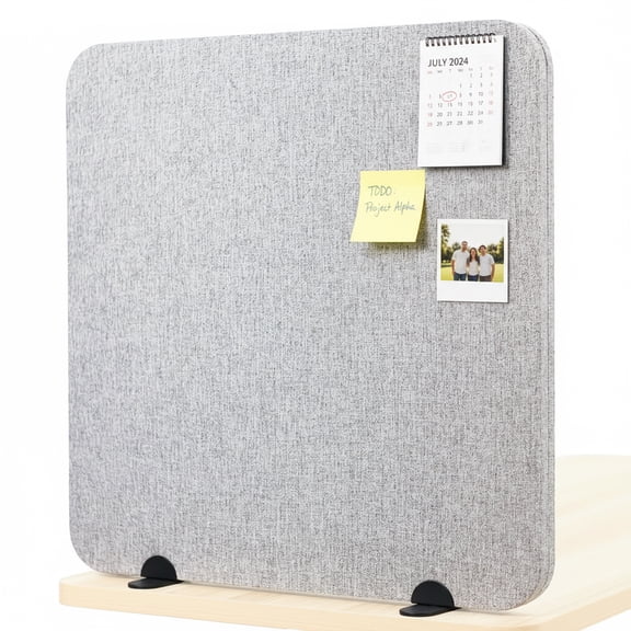VIVO Gray Freestanding 24 x 24 inch Desktop Privacy Panel, Desk Divider