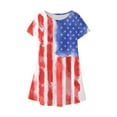 thumbnail image 3 of Ketyyh-chn99 Girls 4th of July Dress Toddler Girl American Flag Dresses Flutter Sleeve Patriotic Clothes Summer Independence Day Outfits Blue,2-3 Years, 3 of 4