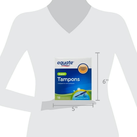 Equate Super Absorbency Unscented Tampons with Plastic Applicators, 18 Ct