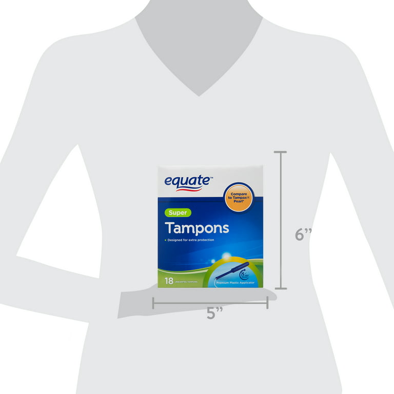 Equate Super Absorbency Unscented Tampons with Plastic Applicators, 18 Ct 