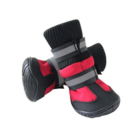 FRCOLOR Dog Boots with Suspenders Dog Anti-slip Shoes Pet Rain Boots M