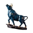thumbnail image 2 of kowaku Bull Sculpture Bull Statue Abstract Collection Bull Figurine Desktop Ornament for Hotel Dining Room Entrance Desktop Bookcase Blue, 2 of 9