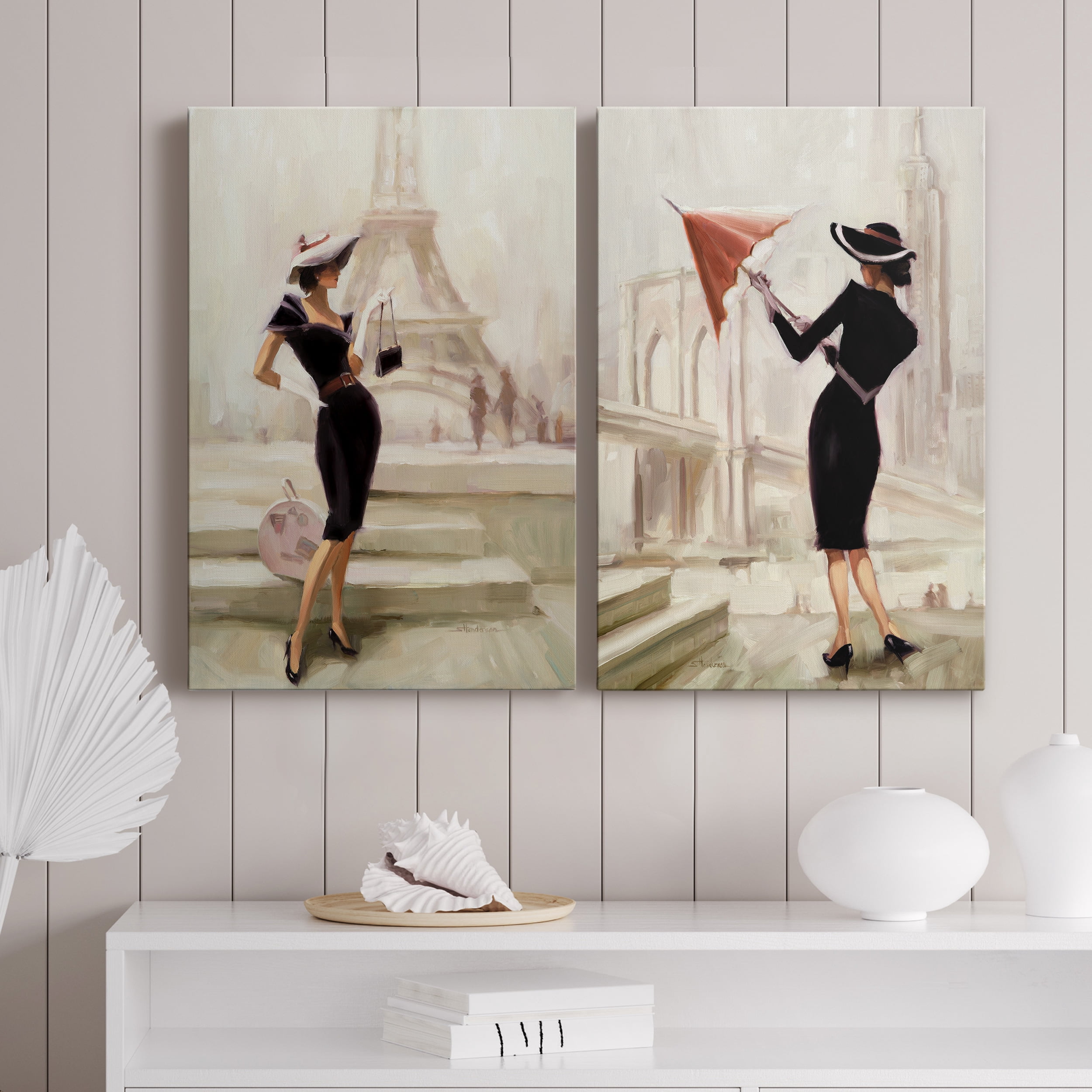 Love, From Paris Premium Gallery Wrapped Canvas - Ready to Hang - Set of 2 - 18 x 27 Each