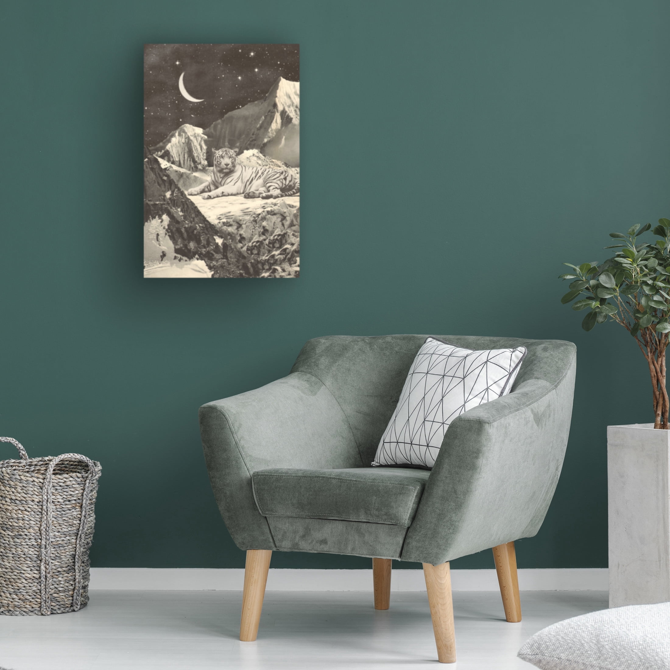 Trademark Fine Art Florent Bodart Giant White Tiger Canvas Wall Art