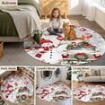 thumbnail image 5 of Round Rugs 5Ft, Vintage Grey Christmas Round Area Rug Washable Indoor Throw Carpet, Snowman Truck Xmas Balls Snowflake Soft Non Slip Circle Rug for Cabinet Bathroom Home Decor Aesthetic, 5 of 8