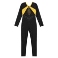 thumbnail image 4 of Alvivi Kids Girls Color Block Spandex Gymnastics Leotards Jumpsuit Long Sleeve Full Body Bodysuit Yellow 10, 4 of 7