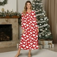 thumbnail image 4 of Psesaysky Loose Nightgowns for Women Xms Bow Tie Print Long Sleeve Sleepwear V Neck Button Down Sleepshirts Winter Soft Comfy Pajama Dress, 2XL, 4 of 7